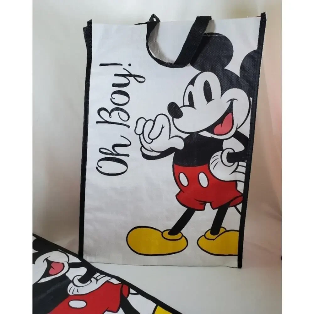 Disney Oh Boy Mickey Mouse Tote Bags 2pc Reusable Grocery Travel Eco